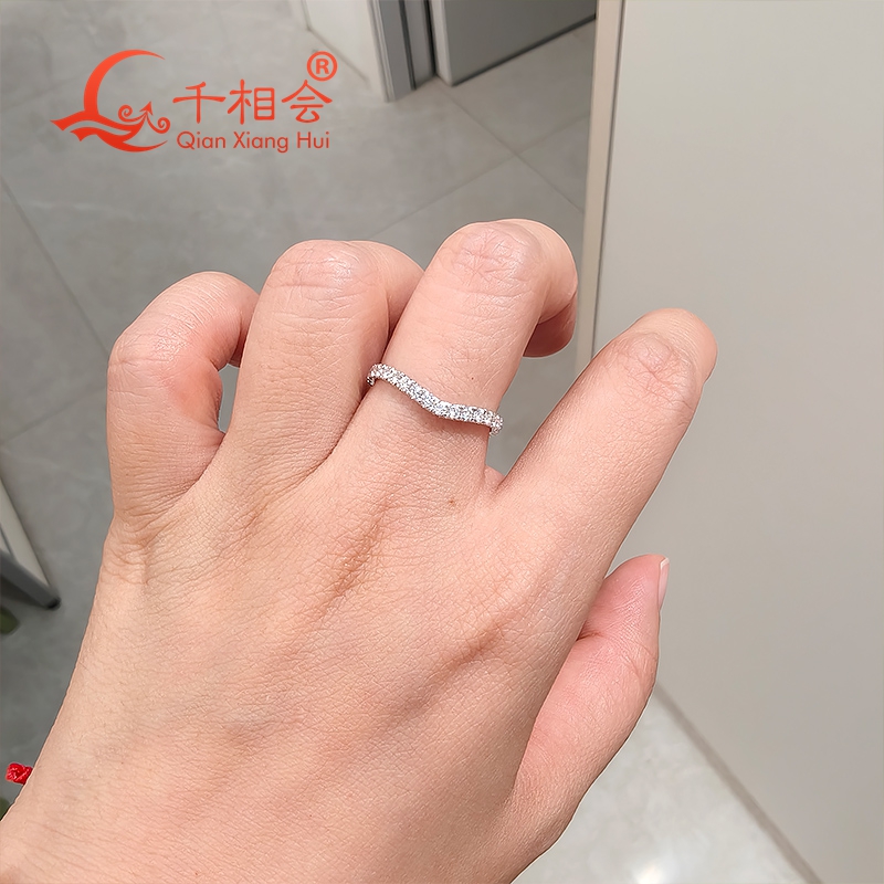 S925 스털링 실버 D 화이트 VVS 모이사나이트 1 - Moissanite Eternity Band Ring Stackable 리뷰 및 가격