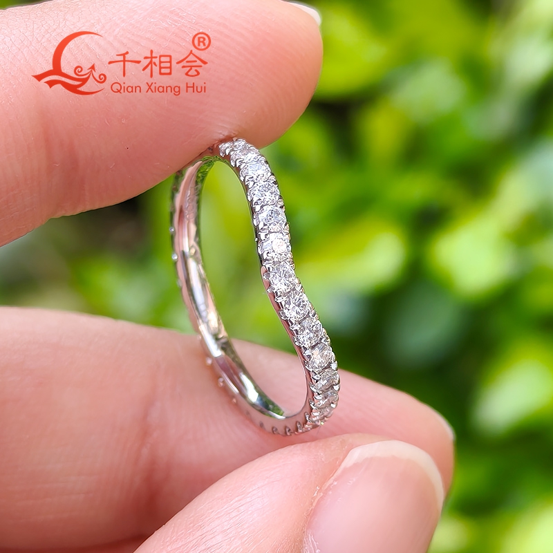 S925 스털링 실버 D 화이트 VVS 모이사나이트 1 - Moissanite Eternity Band Ring Stackable 리뷰 및 가격