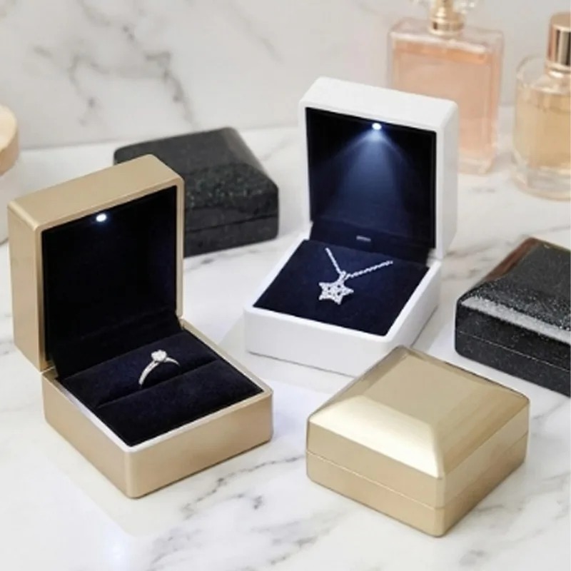 LED 링 박스 사각 벨벳 보석 디스플레이 케이스 조명 - Velvet Ring Box Led Light Proposal 리뷰 및 가격