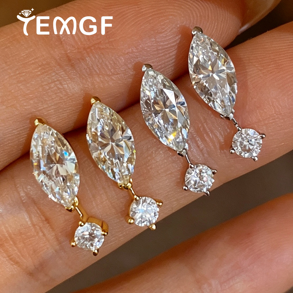 여성을 위한 0.5캐럿, 1캐럿 풀 모이사나이트 드롭형 - Moissanite Stud Earrings Round Cut 1Ct 리뷰 및 가격