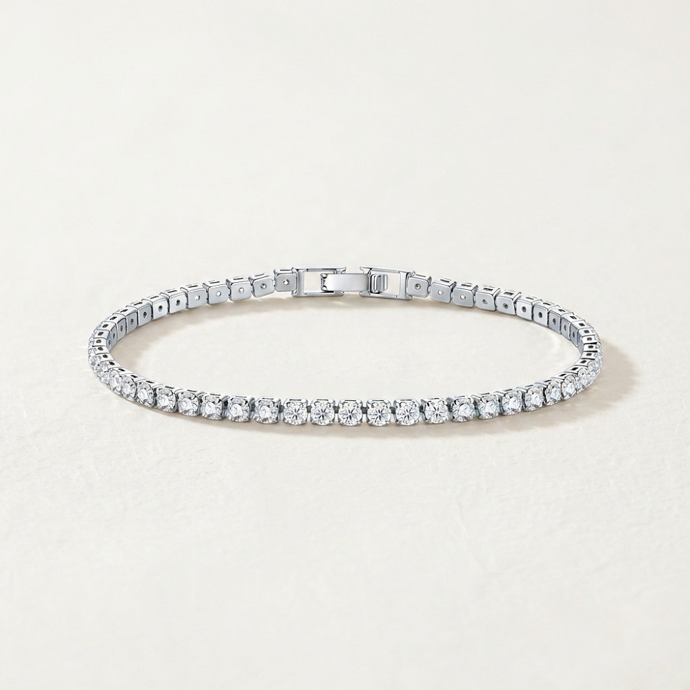 Apaison 싱글 로우 3mm 모이사나이트 여성용 테 - Moissanite Tennis Bracelet 925 Sterling 리뷰 및 가격