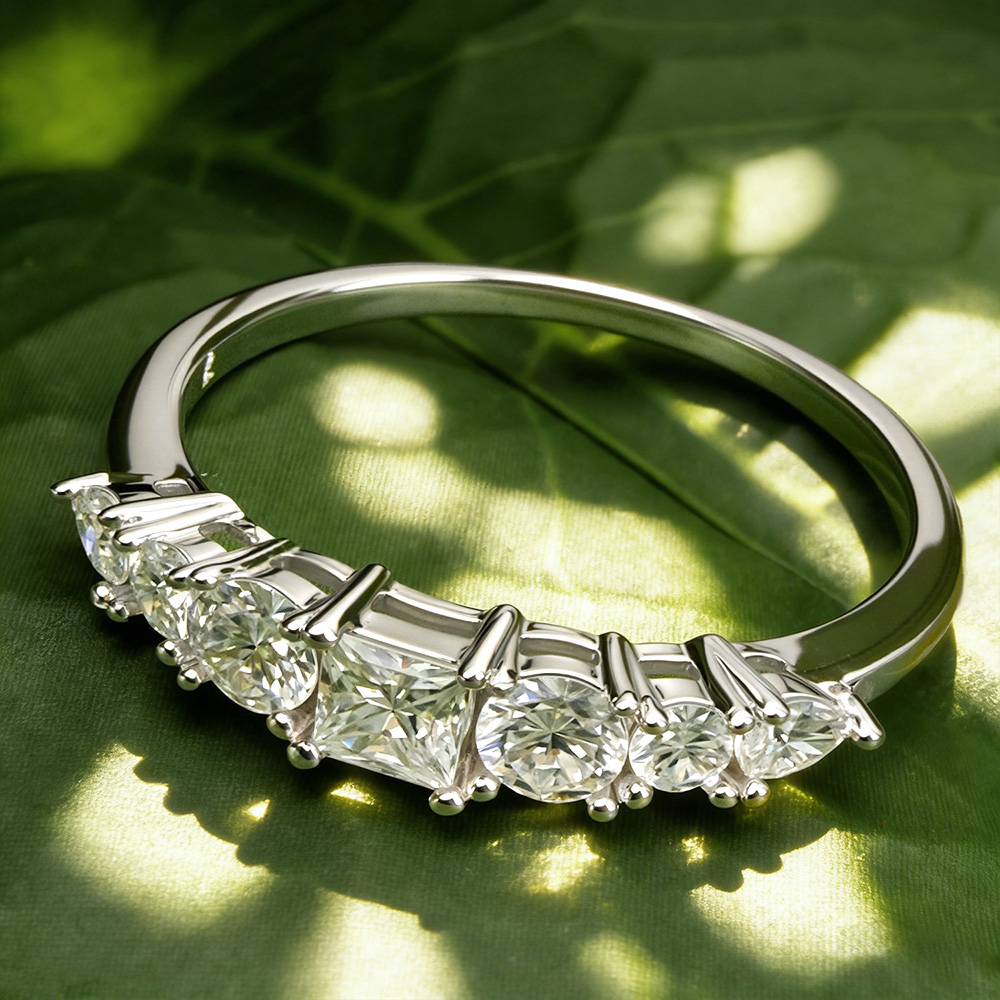 세레니티 프린세스 컷 모이사나이트 반지 여성용 선물 S - Moissanite Eternity Band Ring Stackable 리뷰 및 가격