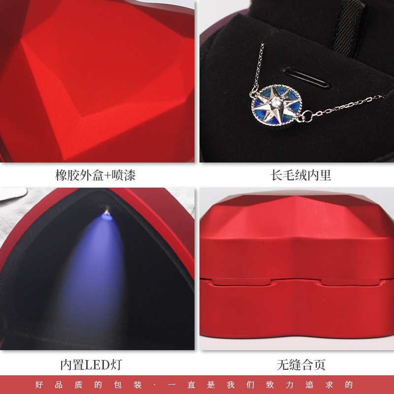 창의적인 반지 상자 하트 모양 LED 조명 보석 상자  - Velvet Ring Box Led Light Proposal 리뷰 및 가격