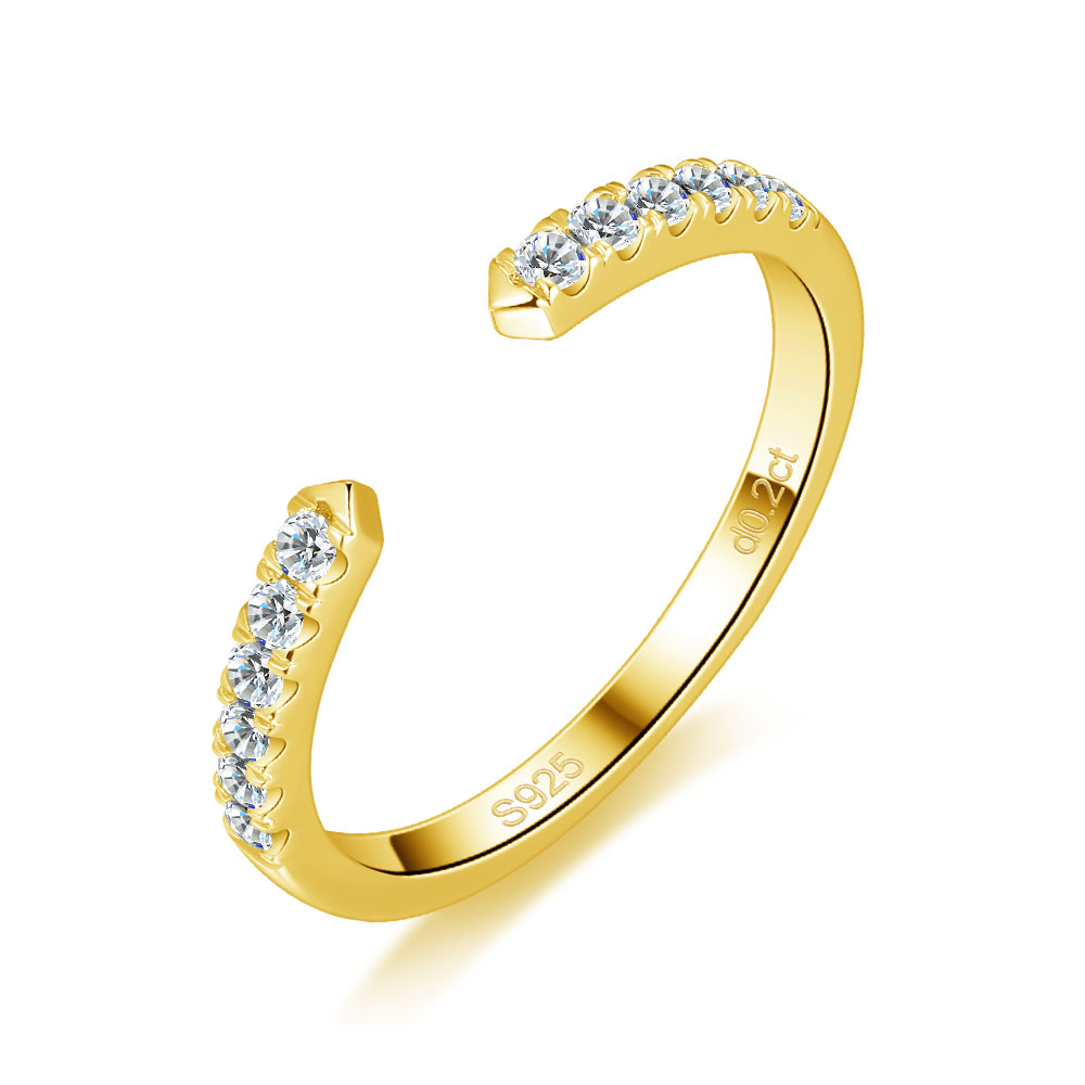 M-JAJA 모이사나이트 오픈 커프 링 여성용 925  - Moissanite Eternity Band Ring Stackable 리뷰 및 가격