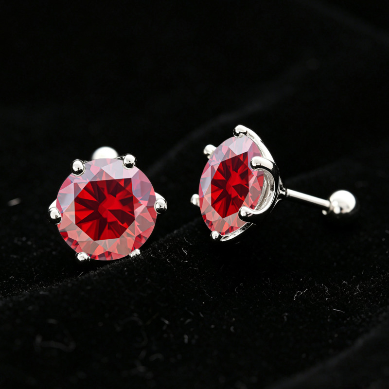 BR 미니멀리즘 스타일의 1캐럿 모이사나이트 스터드 귀 - Moissanite Stud Earrings Round Cut 1Ct 리뷰 및 가격