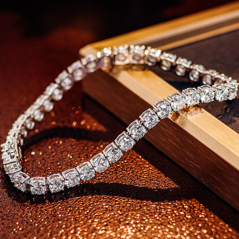 여성 및 남성용 반짝이는 모이사나이트 팔찌 2/3/4/ - Moissanite Tennis Bracelet 925 Sterling 리뷰 및 가격