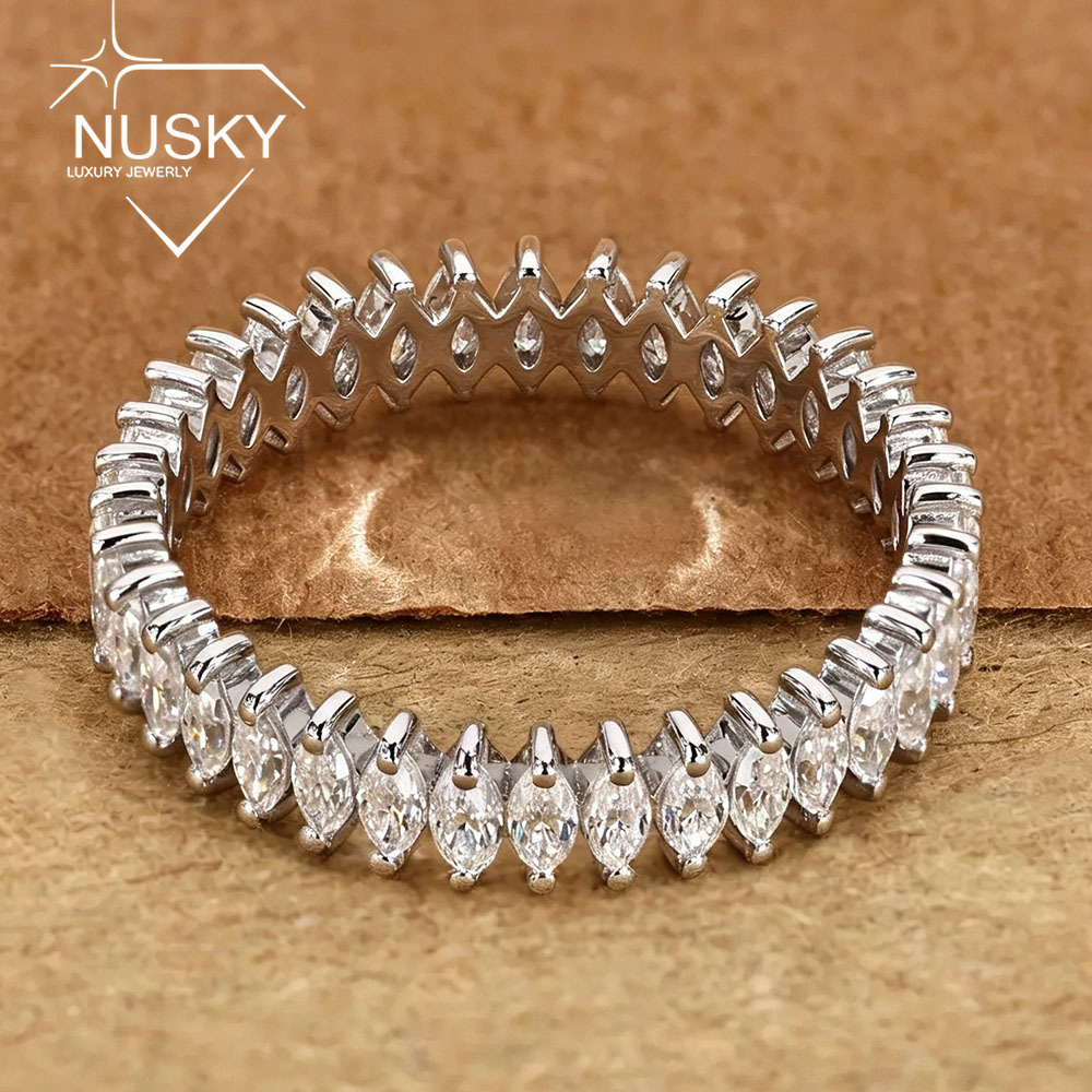 2*4mm 마퀴즈 컷 모이사나이트 반지 여성용 S925 - Moissanite Eternity Band Ring Stackable 리뷰 및 가격