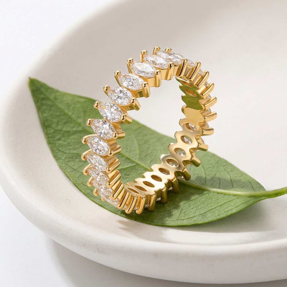 2*4mm 마퀴즈 컷 모이사나이트 반지 여성용 S925 - Moissanite Eternity Band Ring Stackable 리뷰 및 가격