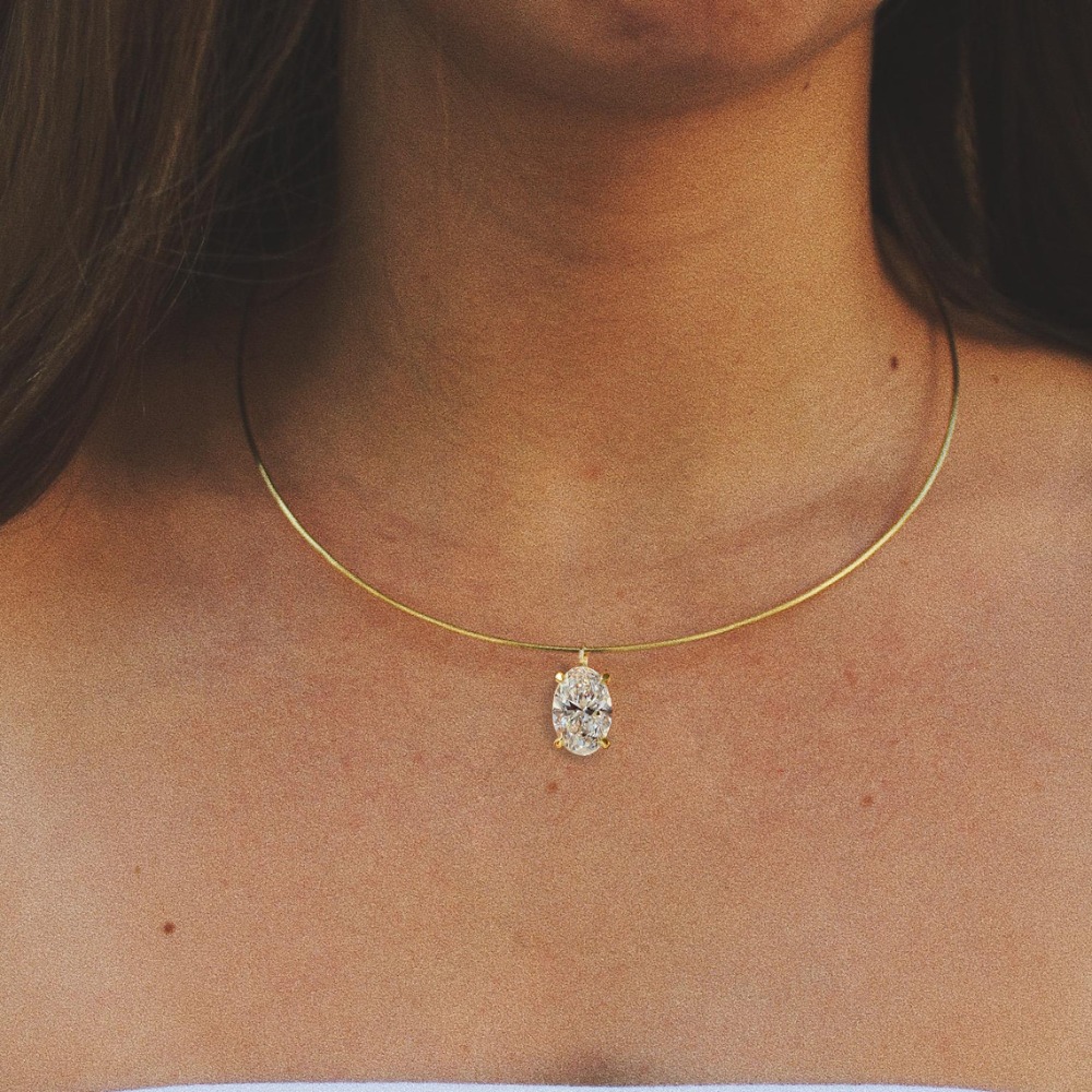 3/4/5캐럿 오벌 컷 모이사나이트 여성용 하드 목걸이 - Moissanite Pendant Necklace Solitaire 리뷰 및 가격