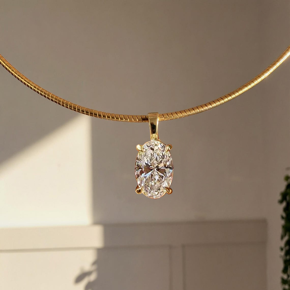 3/4/5캐럿 오벌 컷 모이사나이트 여성용 하드 목걸이 - Moissanite Pendant Necklace Solitaire 리뷰 및 가격