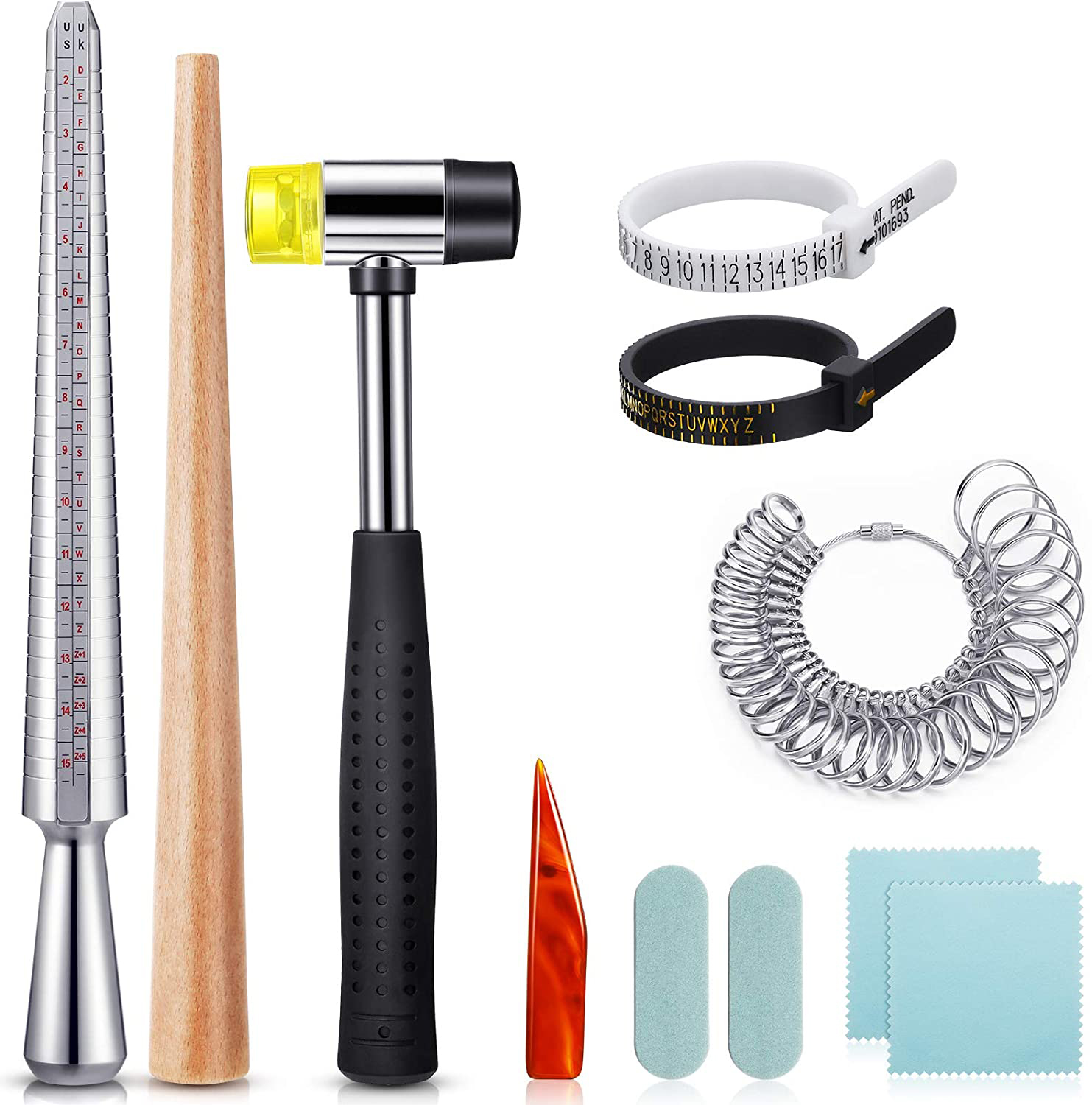 미국 영국 링 맨드릴 세트 11 조각 하프 링 크기 측 - Ring Sizer Measuring Tool Mandrel Set 리뷰 및 가격