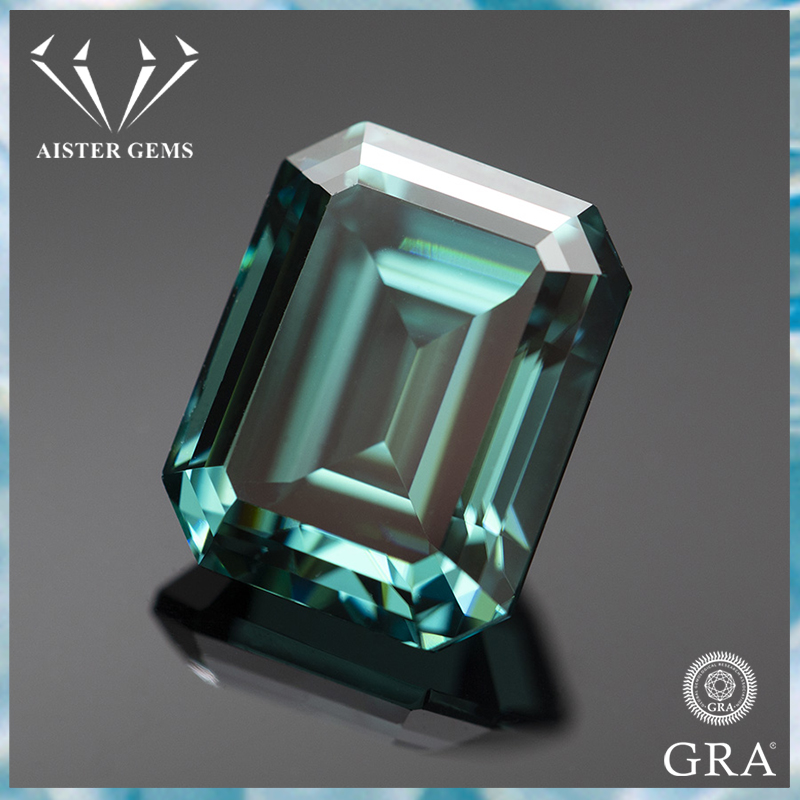 변색 없는 에메랄드 그린 모이사나이트 스톤 에메랄드 컷 - Gra Certificate Loose Moissanite Stone 리뷰 및 가격