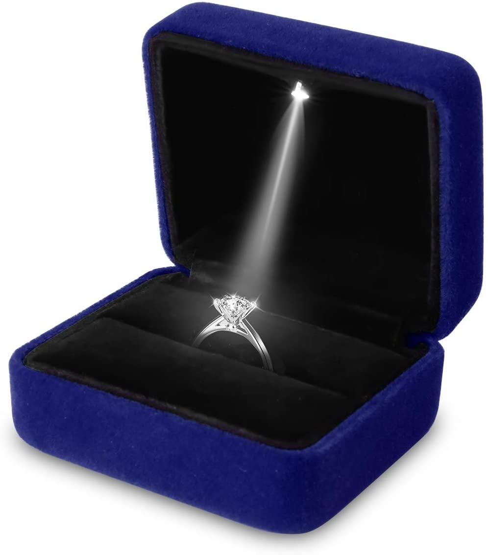 벨벳 LED 라이트 링 상자 광장 보석 선물 디스플레이 - Velvet Ring Box Led Light Proposal 리뷰 및 가격