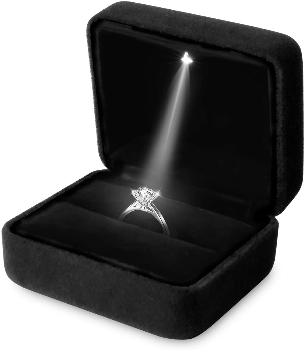 벨벳 LED 라이트 링 상자 광장 보석 선물 디스플레이 - Velvet Ring Box Led Light Proposal 리뷰 및 가격