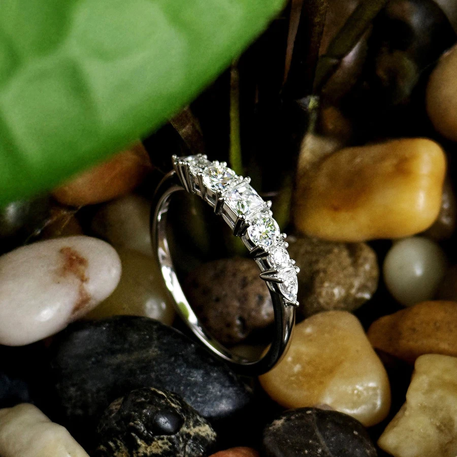 QIBAOKU 프린세스 모이사나이트 이터니티 반지, S - Moissanite Eternity Band Ring Stackable 리뷰 및 가격