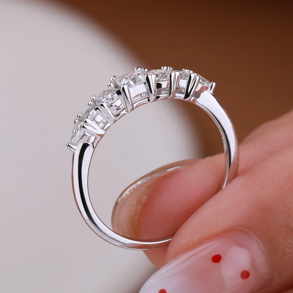 QIBAOKU 프린세스 모이사나이트 이터니티 반지, S - Moissanite Eternity Band Ring Stackable 리뷰 및 가격