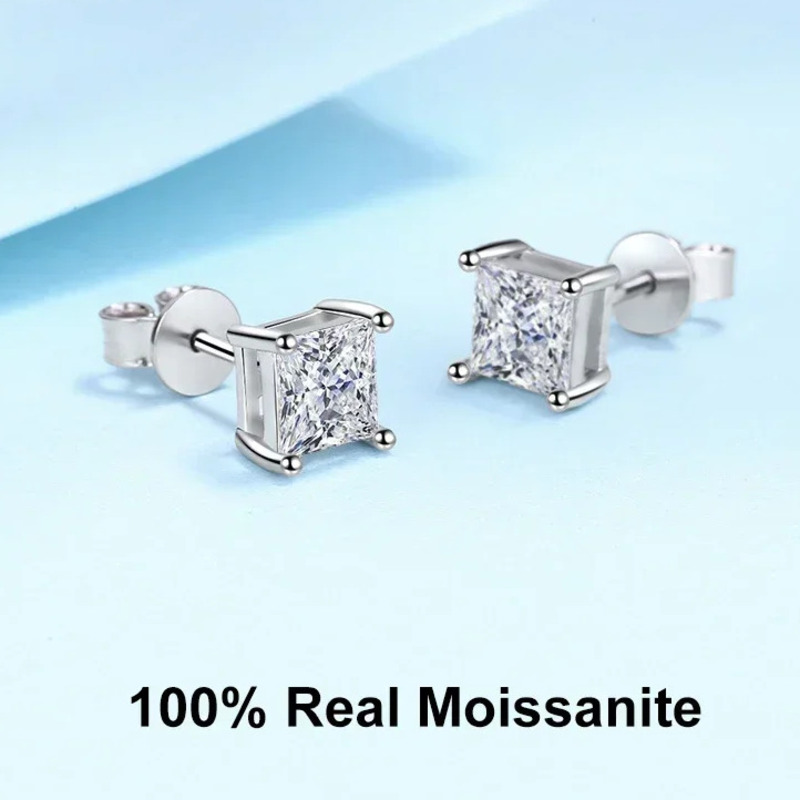 1캐럿 2캐럿 프린세스 컷 모이사나이트 귀걸이 S925 - Moissanite Stud Earrings Round Cut 1Ct 리뷰 및 가격