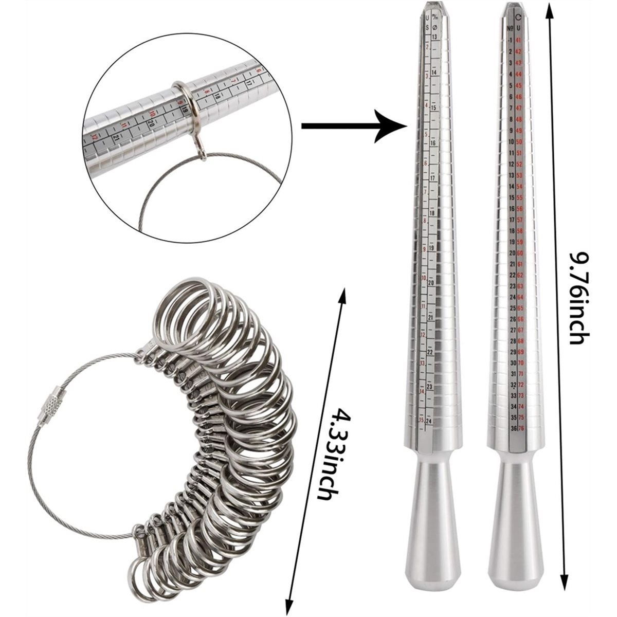 (ABAB) 링 사이저 측정 도구 세트, 12개 링 맨 - Ring Sizer Measuring Tool Mandrel Set 리뷰 및 가격