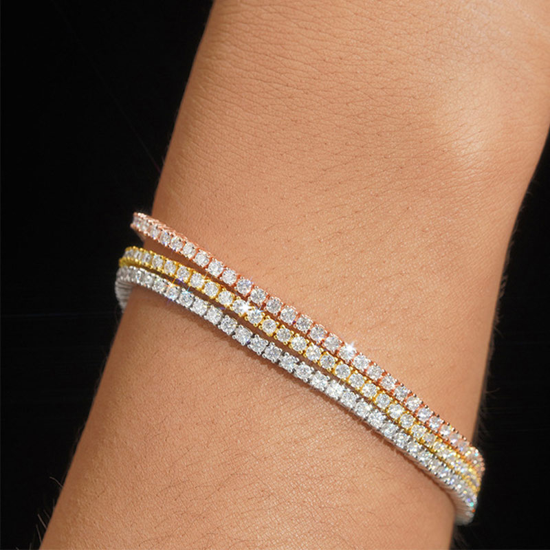 S925 스털링 실버 모이사나이트 테니스 팔찌 VVS  - Moissanite Tennis Bracelet 925 Sterling 리뷰 및 가격