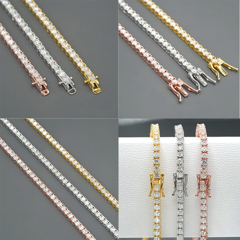 S925 스털링 실버 모이사나이트 테니스 팔찌 VVS  - Moissanite Tennis Bracelet 925 Sterling 리뷰 및 가격