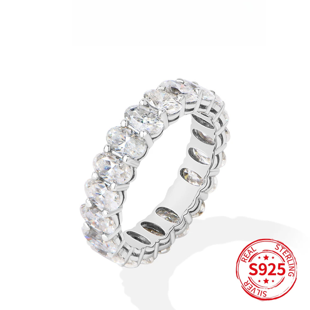QIBAOKU 3*5mm 타원형 풀 모이사나이트 이터니 - Moissanite Eternity Band Ring Stackable 리뷰 및 가격