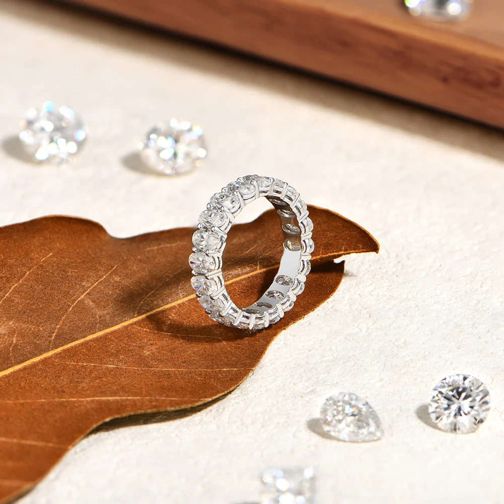 QIBAOKU 3*5mm 타원형 풀 모이사나이트 이터니 - Moissanite Eternity Band Ring Stackable 리뷰 및 가격