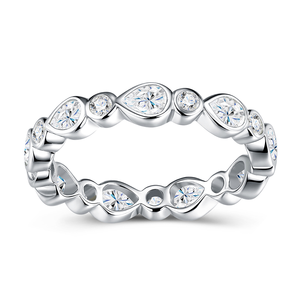 S925 실버 풀 이터니티 링 베젤 3mm D 라운드  - Moissanite Eternity Band Ring Stackable 리뷰 및 가격