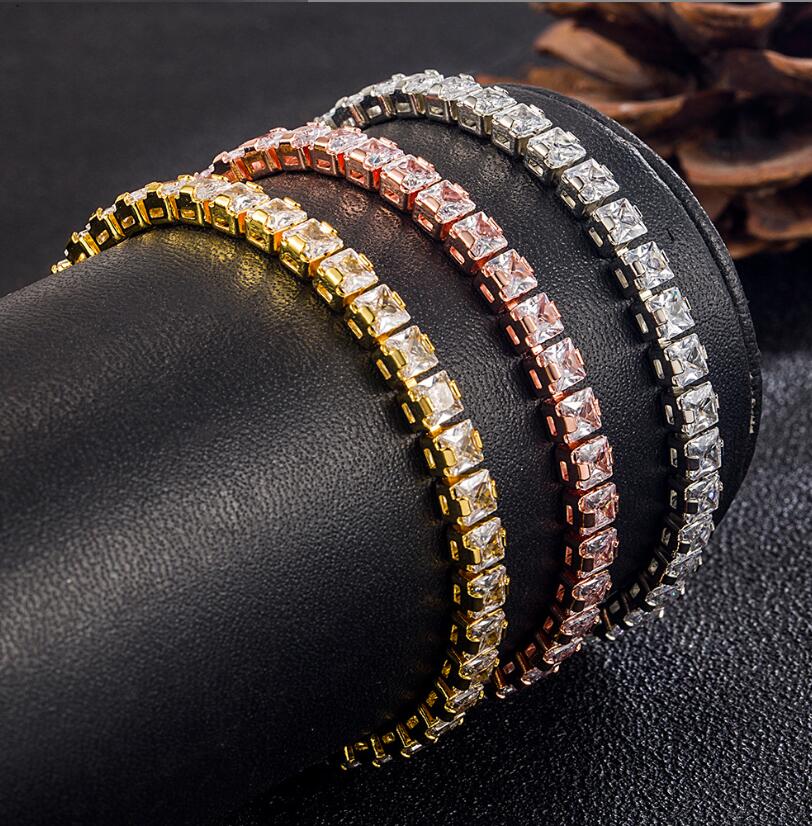 5MM 프린세스 컷 D VVS1 모이사나이트 테니스 팔 - Moissanite Tennis Bracelet 925 Sterling 리뷰 및 가격