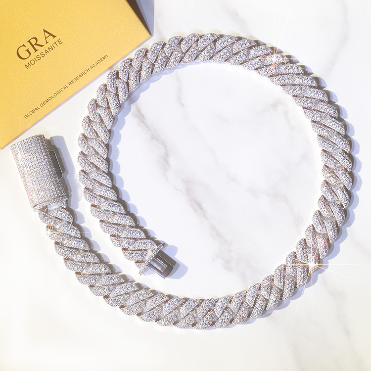 테스트 패스 다이아몬드 925 실버 다이아몬드 쿠반 링 - Moissanite Cuban Link Chain Iced Out 리뷰 및 가격