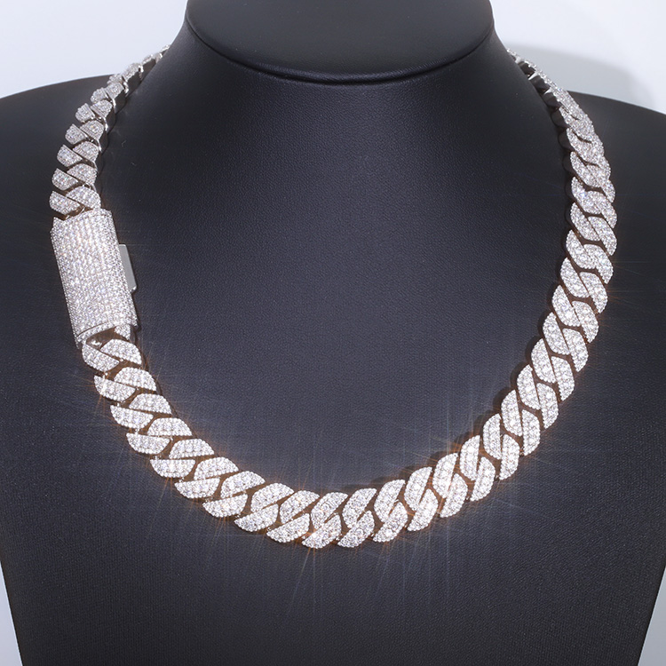 테스트 패스 다이아몬드 925 실버 다이아몬드 쿠반 링 - Moissanite Cuban Link Chain Iced Out 리뷰 및 가격