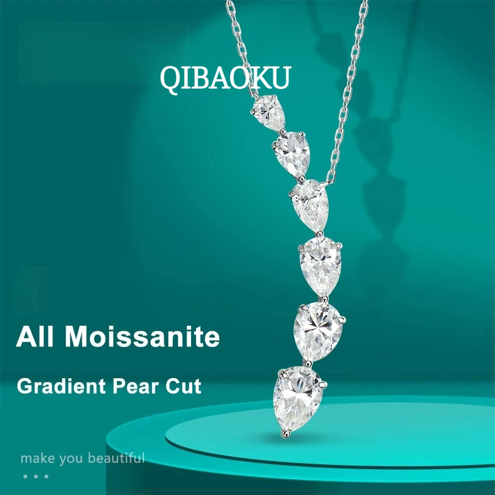 FCGJHW 7.6캐럿 배 모양 컷의 모이사나이트 펜던 - Moissanite Pendant Necklace Solitaire 리뷰 및 가격