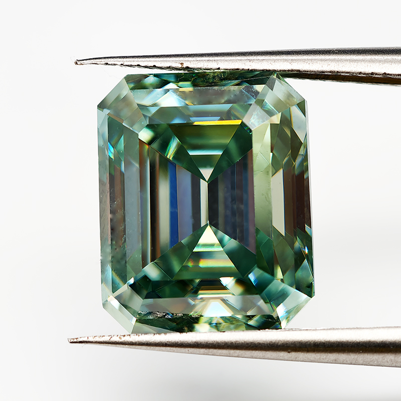 내추럴 라이트 그린 모이사나이트 루스 스톤 에메랄드 컷 - Gra Certificate Loose Moissanite Stone 리뷰 및 가격