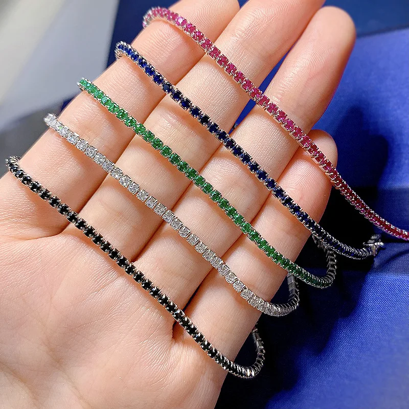 새로운 S925 실버 Moissanite 팔찌 여성 유 - Moissanite Tennis Bracelet 925 Sterling 리뷰 및 가격