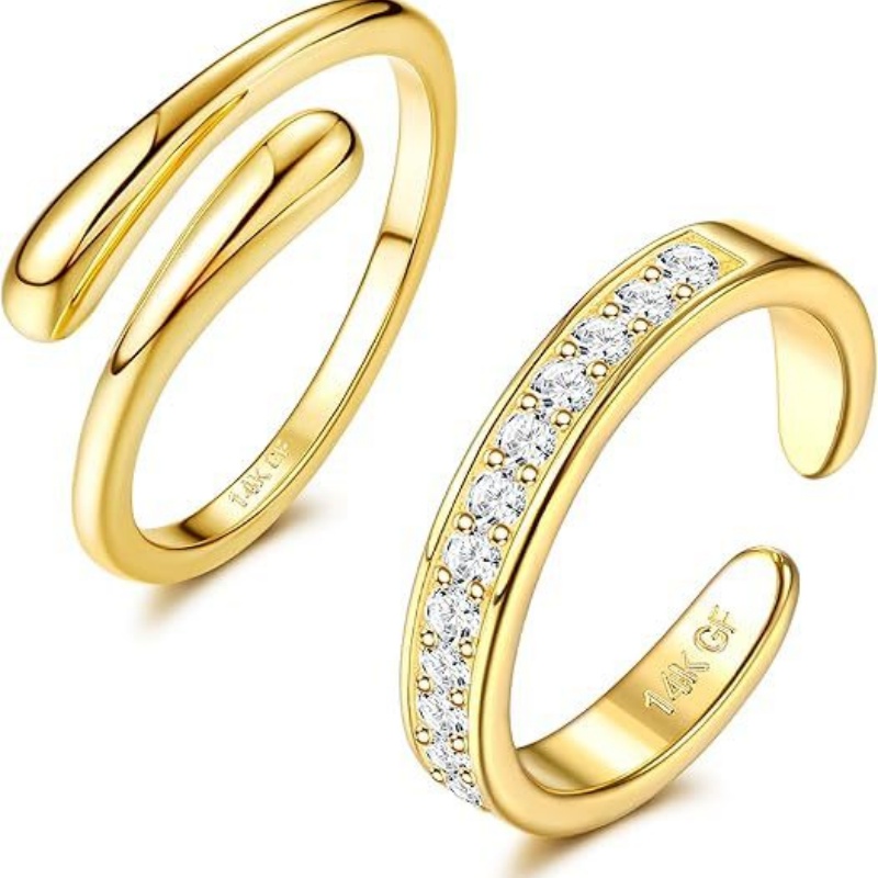 여성용 14K 금도금 조절 가능 지르콘 발찌 투피스 세 - Lab Grown Diamond Ring 14K Gold 리뷰 및 가격