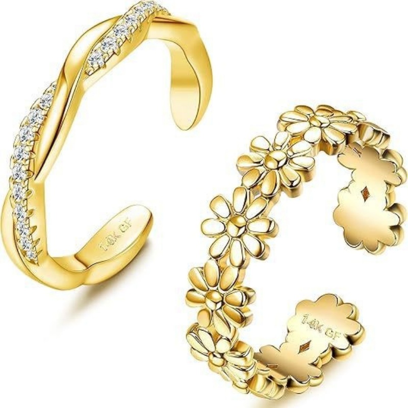 여성용 14K 금도금 조절 가능 지르콘 발찌 투피스 세 - Lab Grown Diamond Ring 14K Gold 리뷰 및 가격