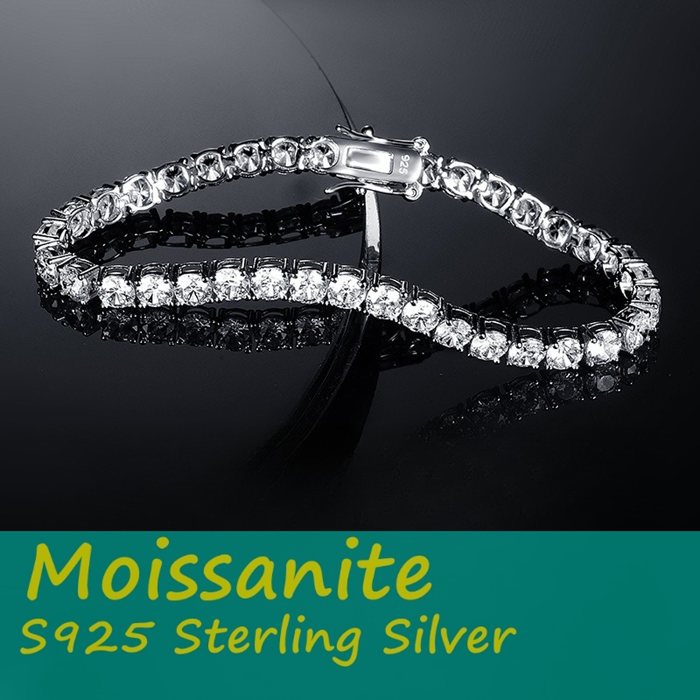공장가 3-6.5MM S925 스털링 실버 D 컬러 V - Moissanite Tennis Bracelet 925 Sterling 리뷰 및 가격