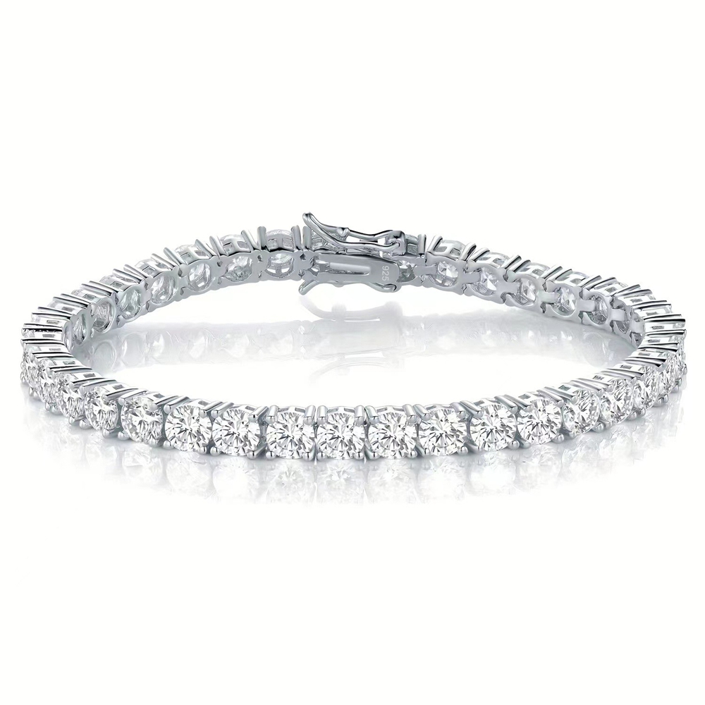 공장가 3-6.5MM S925 스털링 실버 D 컬러 V - Moissanite Tennis Bracelet 925 Sterling 리뷰 및 가격