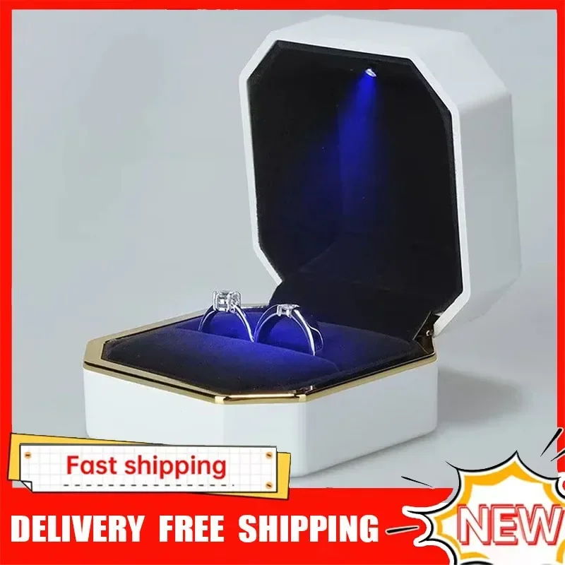 1개입 고급 반지 상자 사각 벨벳 웨딩 반지 케이스 L - Velvet Ring Box Led Light Proposal 리뷰 및 가격