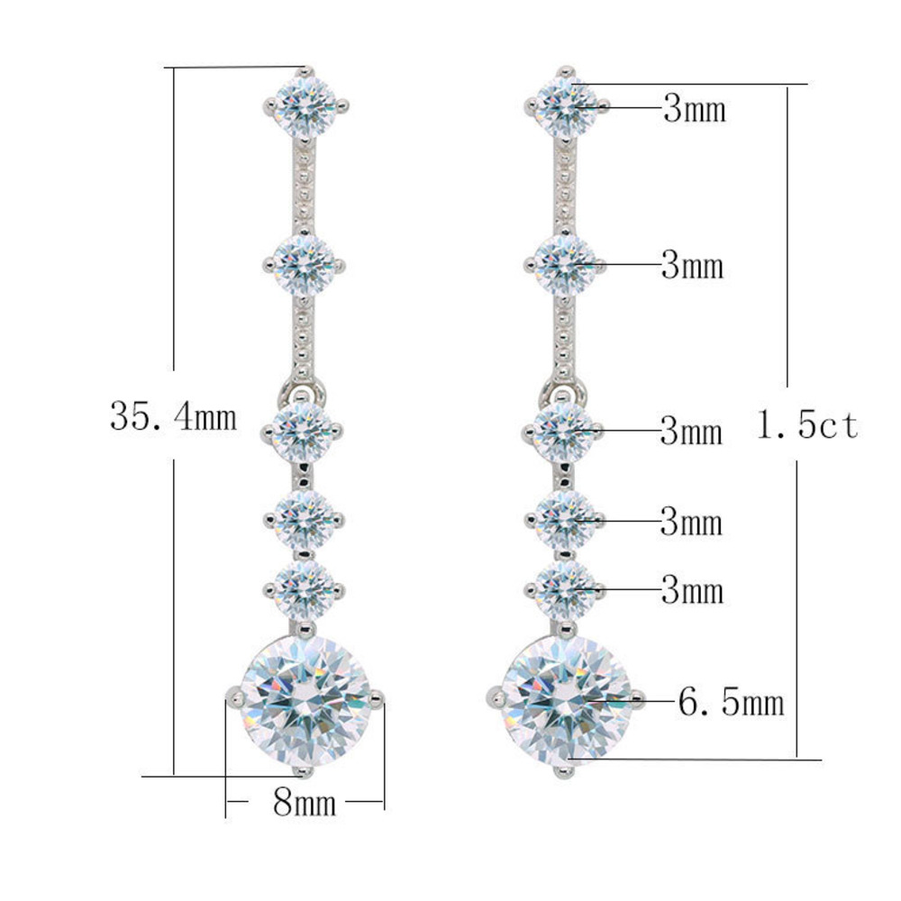 925 스털링 실버 소재의 1캐럿 둥근 모양의 모이사나 - Moissanite Stud Earrings Round Cut 1Ct 리뷰 및 가격