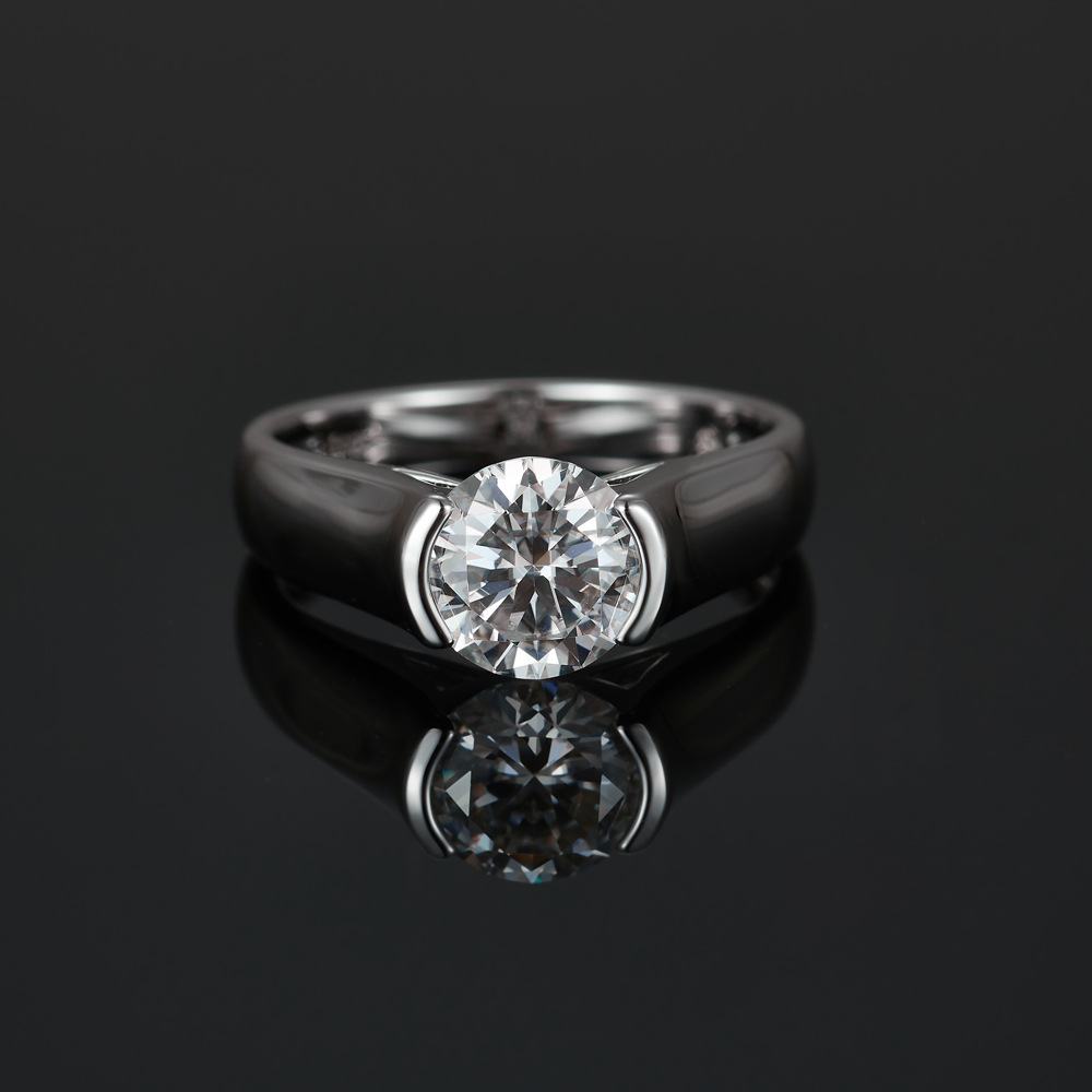 2캐럿 라운드 D 컬러 VVS1 모이사나이트 반지, S - Moissanite Engagement Ring 2 Carat D Vvs1 리뷰 및 가격
