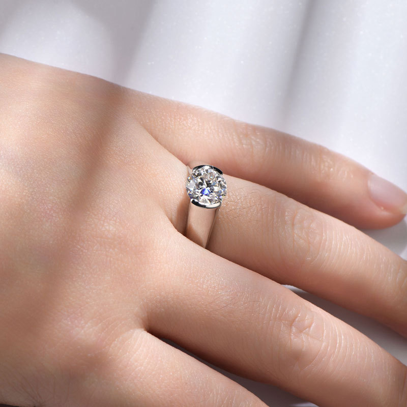 2캐럿 라운드 D 컬러 VVS1 모이사나이트 반지, S - Moissanite Engagement Ring 2 Carat D Vvs1 리뷰 및 가격