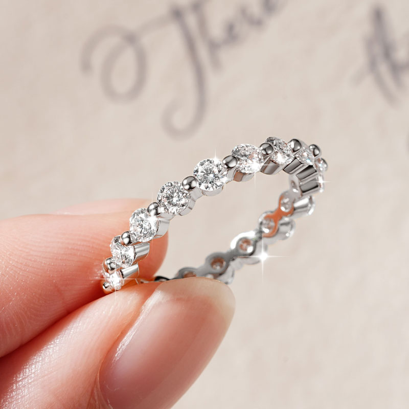 Abestecom D 컬러 14K 골드 필드 링 클래식 - Moissanite Eternity Band Ring Stackable 리뷰 및 가격