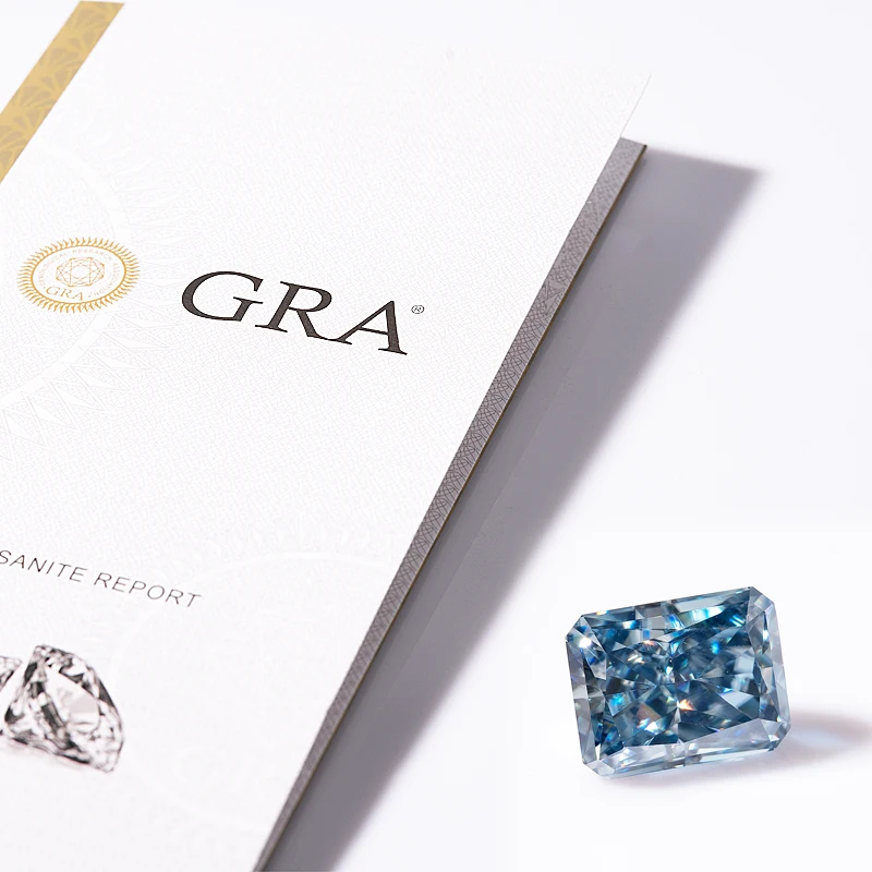MOJY 생생한 블루 모이사나이트 루즈 스톤 래디언트  - Gra Certificate Loose Moissanite Stone 리뷰 및 가격