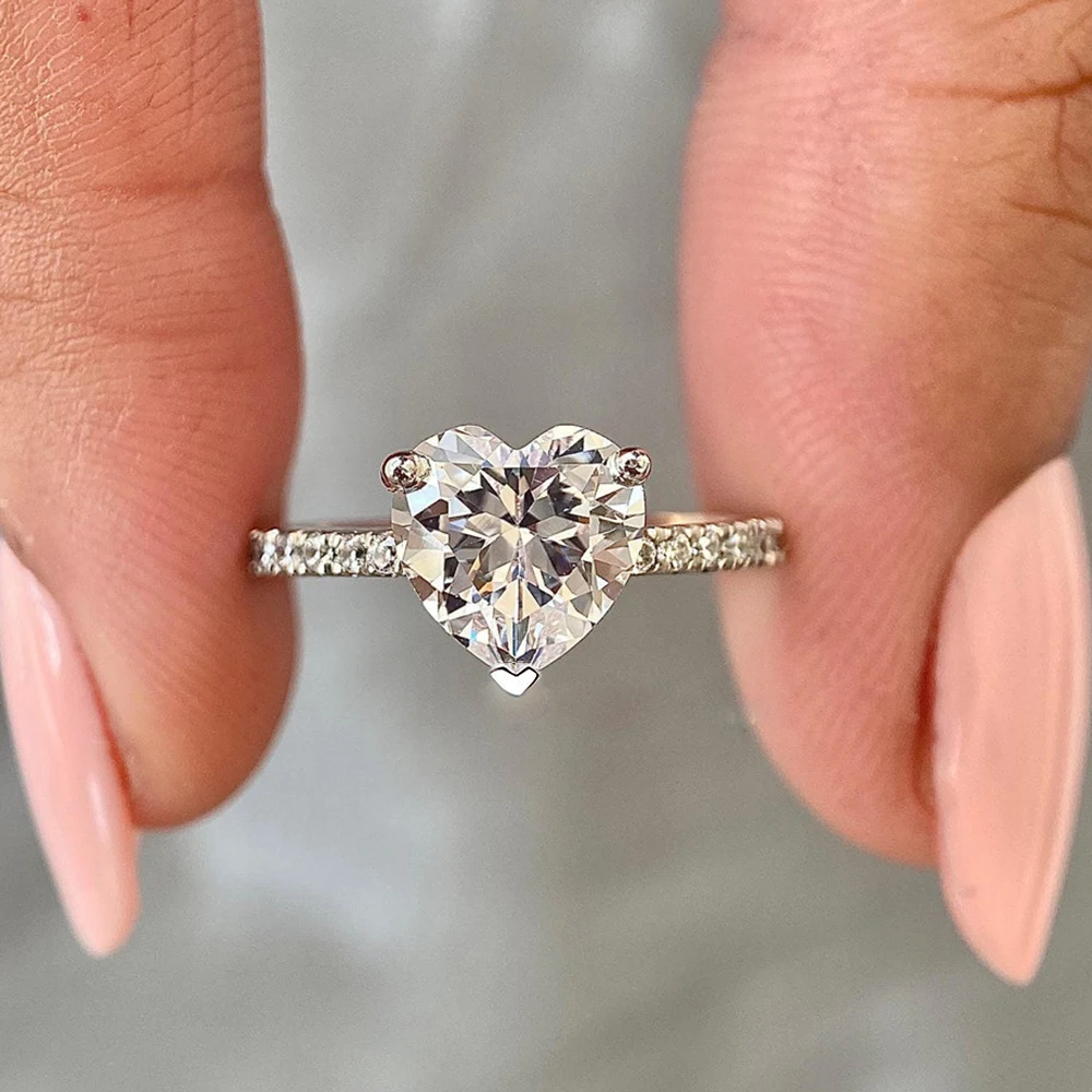 여성용 하트 컷 모이사나이트 약혼 반지, 100% 92 - Moissanite Engagement Ring 2 Carat D Vvs1 리뷰 및 가격