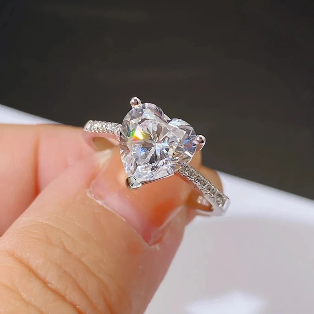 여성용 하트 컷 모이사나이트 약혼 반지, 100% 92 - Moissanite Engagement Ring 2 Carat D Vvs1 리뷰 및 가격