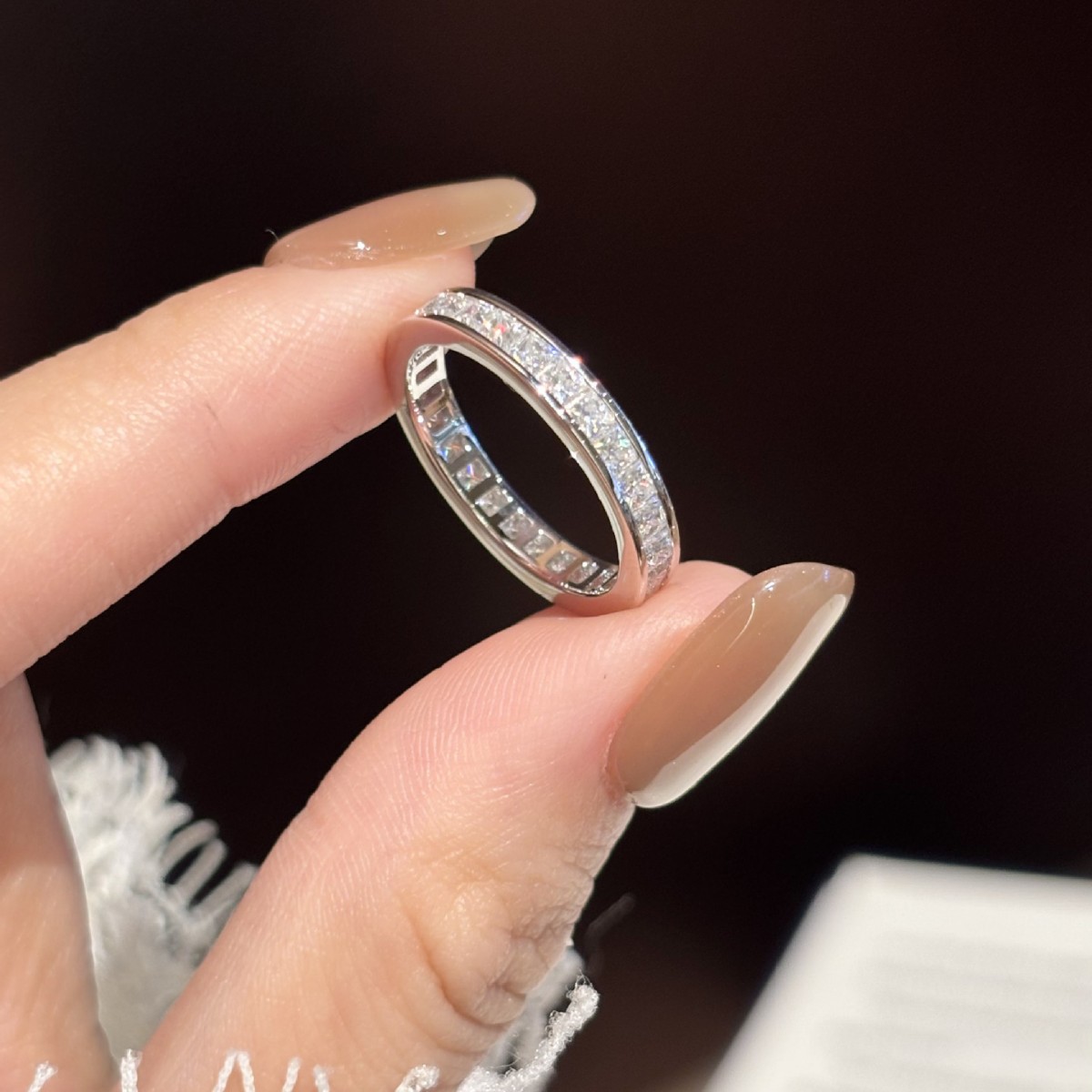 MOVESKI S925 스털링 실버 이터니티 모이사나이 - Moissanite Eternity Band Ring Stackable 리뷰 및 가격