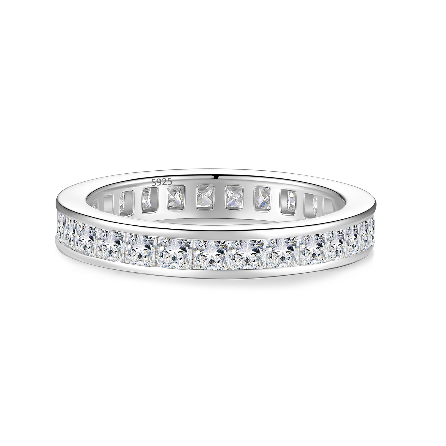 MOVESKI S925 스털링 실버 이터니티 모이사나이 - Moissanite Eternity Band Ring Stackable 리뷰 및 가격