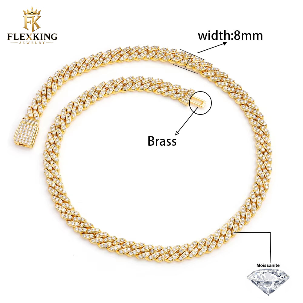 FLEXKING 6mm 8mm 황동 아이스드 아웃 VV - Moissanite Cuban Link Chain Iced Out 리뷰 및 가격