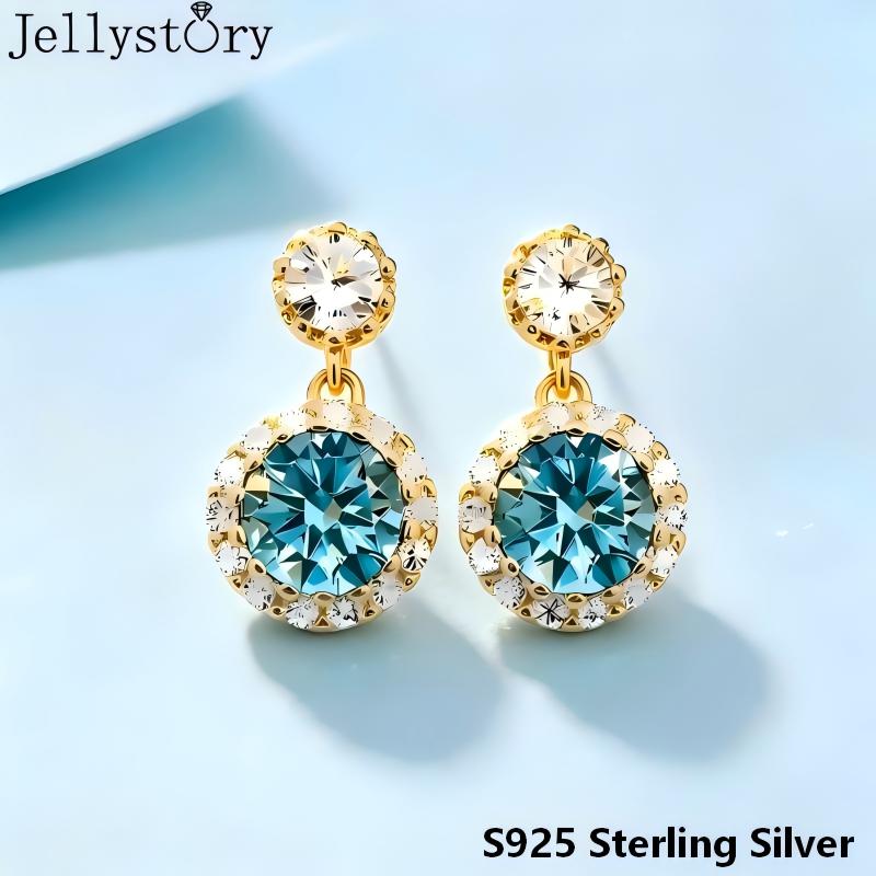 Jellystory S925 스털링 실버 모이사나이트  - Moissanite Stud Earrings Round Cut 1Ct 리뷰 및 가격