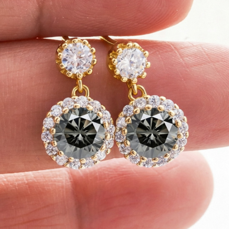 Jellystory S925 스털링 실버 모이사나이트  - Moissanite Stud Earrings Round Cut 1Ct 리뷰 및 가격